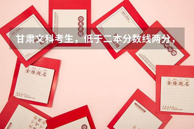 甘肃文科考生，低于二本分数线两分，能上二本公办大学吗，补录机会是否较大，希望能有指导性建议？