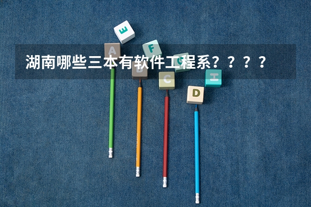 湖南哪些三本有软件工程系????
