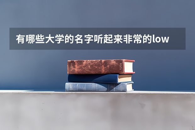 有哪些大学的名字听起来非常的low?