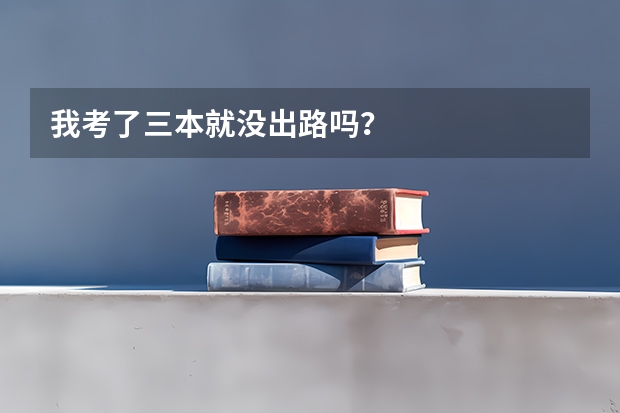 我考了三本就没出路吗?