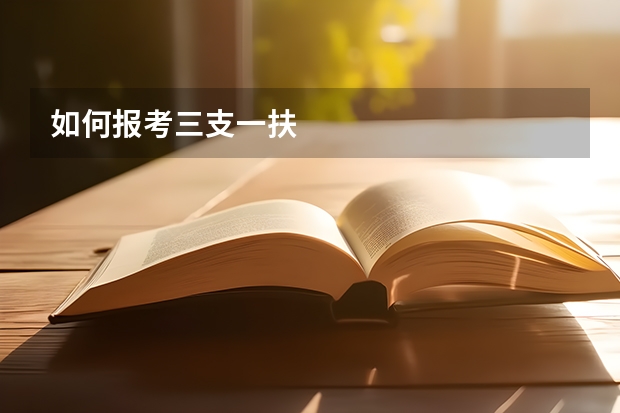 如何报考三支一扶