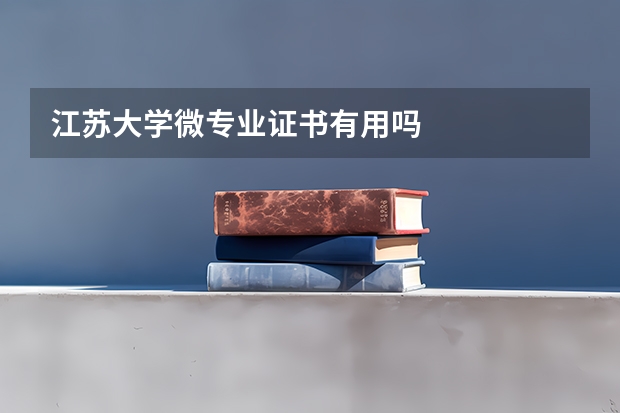 江苏大学微专业证书有用吗
